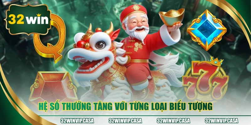 Hệ số thưởng tăng với từng loại biểu tượng